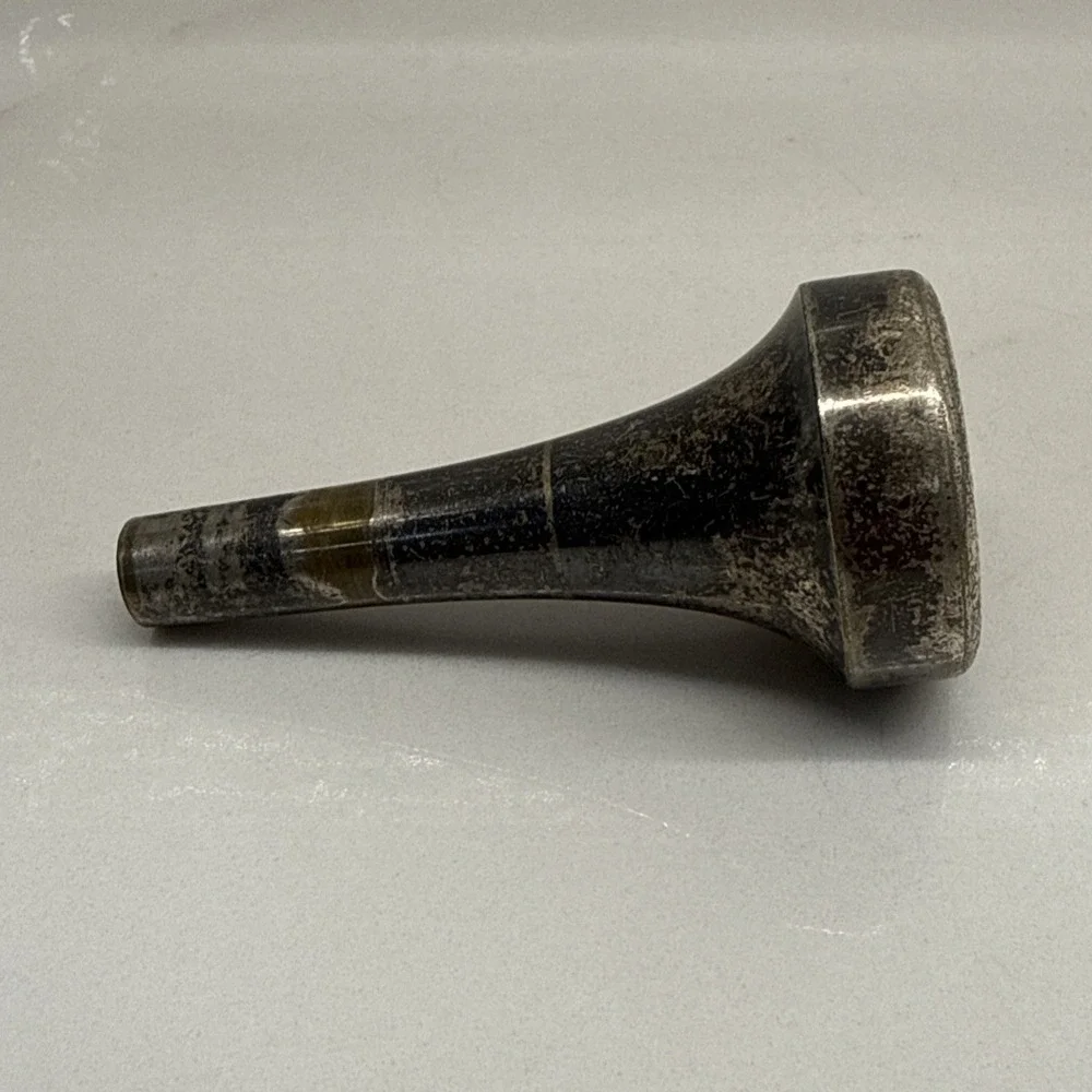 Vintage Conn 3A Small Shank Trombone Mouthpiece Silver Plated w/ Rubber Case